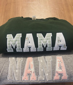 CUSTOM EMBROIDERED WITH MATERIAL/ONESIE