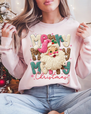 Merry Faux Crochet Comfort Crewneck